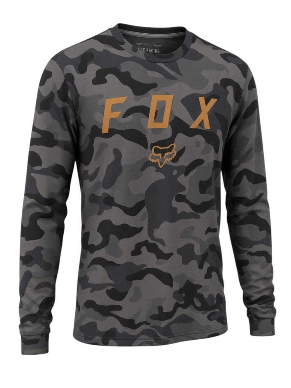 FOX RACING Black Camo VZNS Tech Long Sleeve Performance Tee size L